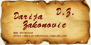Darija Zakonović vizit kartica
